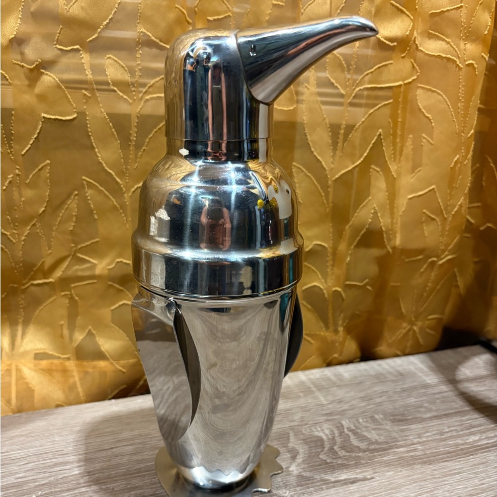 Pottery Barn Penguin Shaped Silver Cocktail Shaker